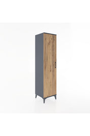 Hyperion Dolap 2 Raflı Tek Kapaklı Tek Askılı 44x44x182 Antrasit-Çam