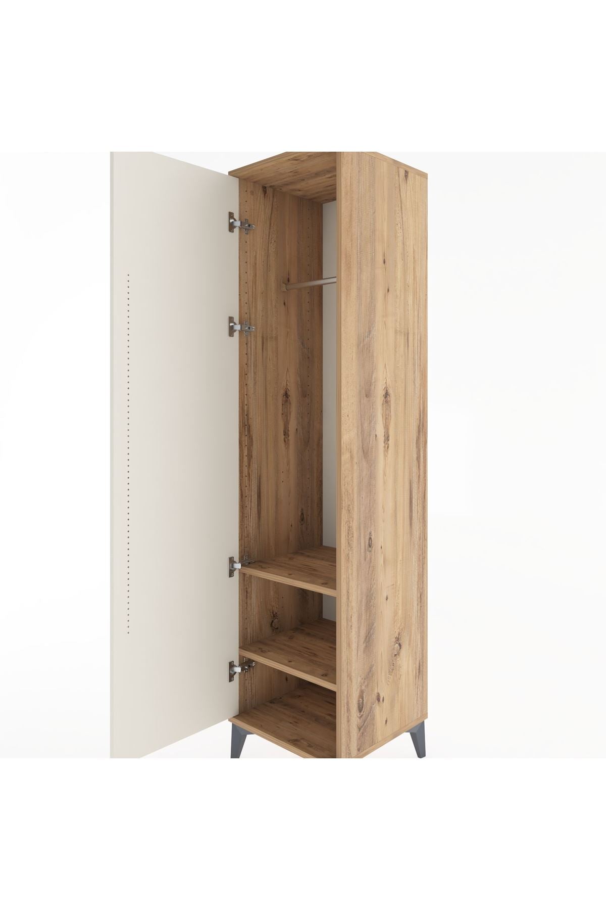 Hyperion Dolap 2 Raflı Tek Kapaklı Tek Askılı 44x44x182 Çam-Aytaşı