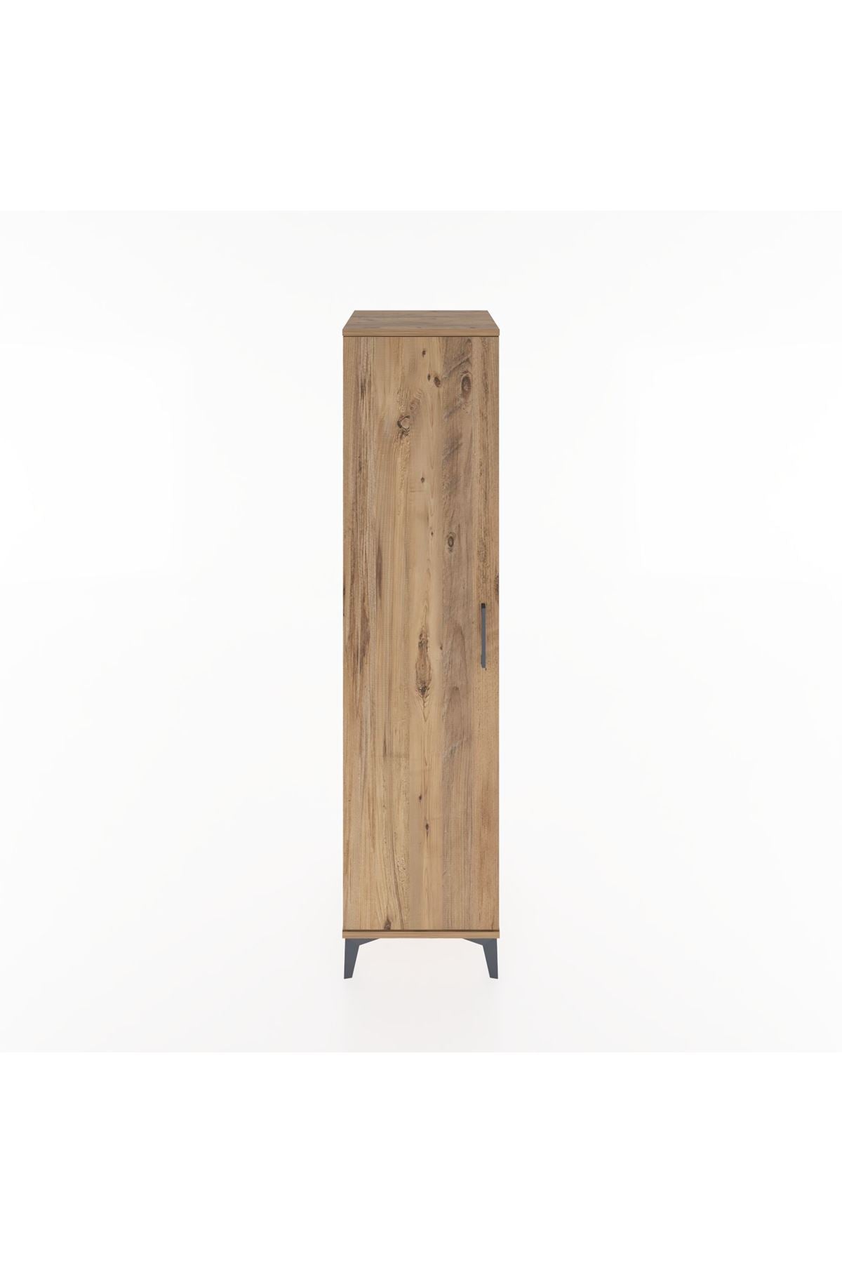 Hyperion Dolap 2 Raflı Tek Kapaklı Tek Askılı 44x44x182 Çam-Çam