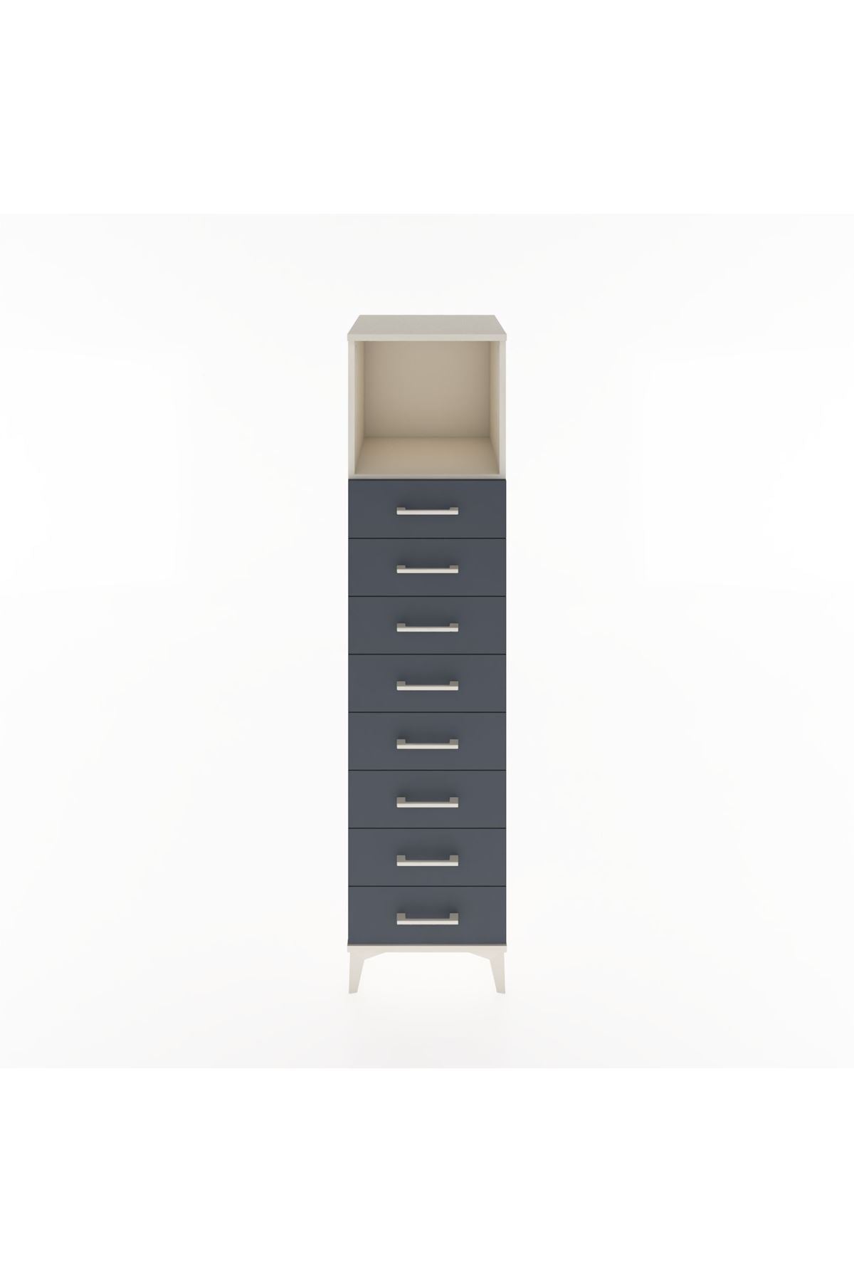 Hyperion Dolap Tek Raflı 8 Çekmeceli 44x44x182 Aytaşı-Antrasit