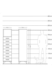 Hyperion Dolap Tek Raflı 8 Çekmeceli 44x44x182 Aytaşı-Antrasit
