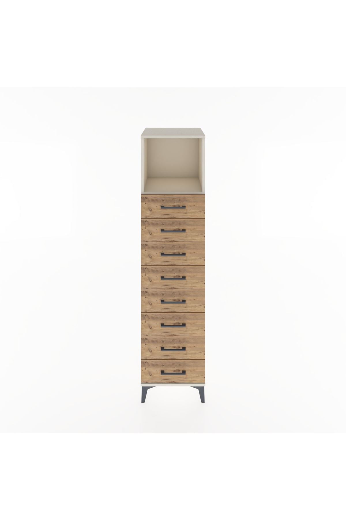 Hyperion Dolap Tek Raflı 8 Çekmeceli 44x44x182 Aytaşı-Çam