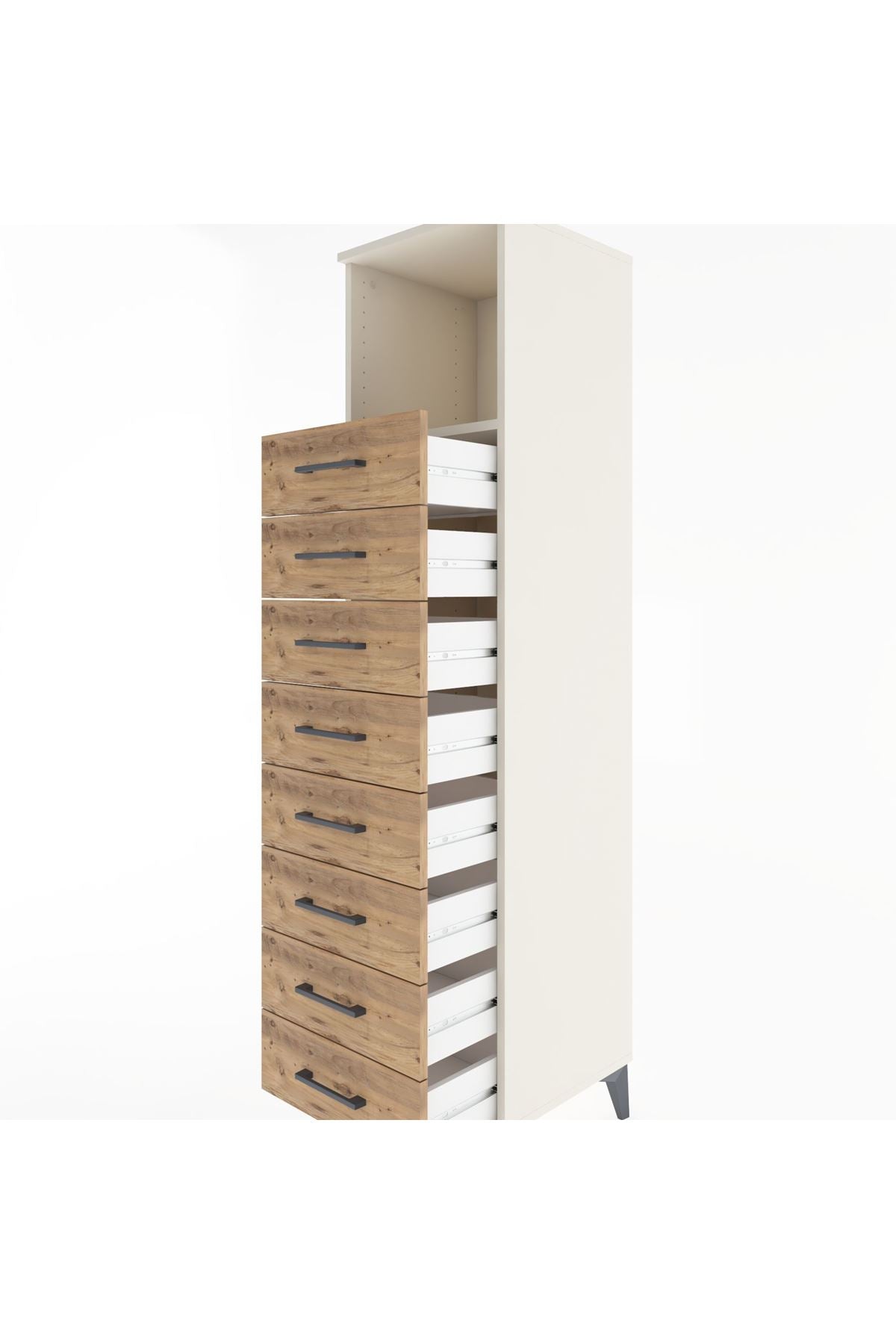 Hyperion Dolap Tek Raflı 8 Çekmeceli 44x44x182 Aytaşı-Çam