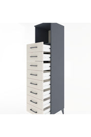 Hyperion Dolap Tek Raflı 8 Çekmeceli 44x44x182 Antrasit-Aytaşı