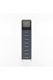 Hyperion Dolap Tek Raflı 8 Çekmeceli 44x44x182 Antrasit-Antrasit