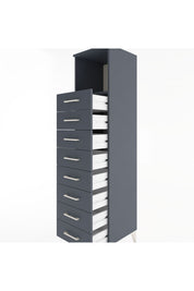 Hyperion Dolap Tek Raflı 8 Çekmeceli 44x44x182 Antrasit-Antrasit