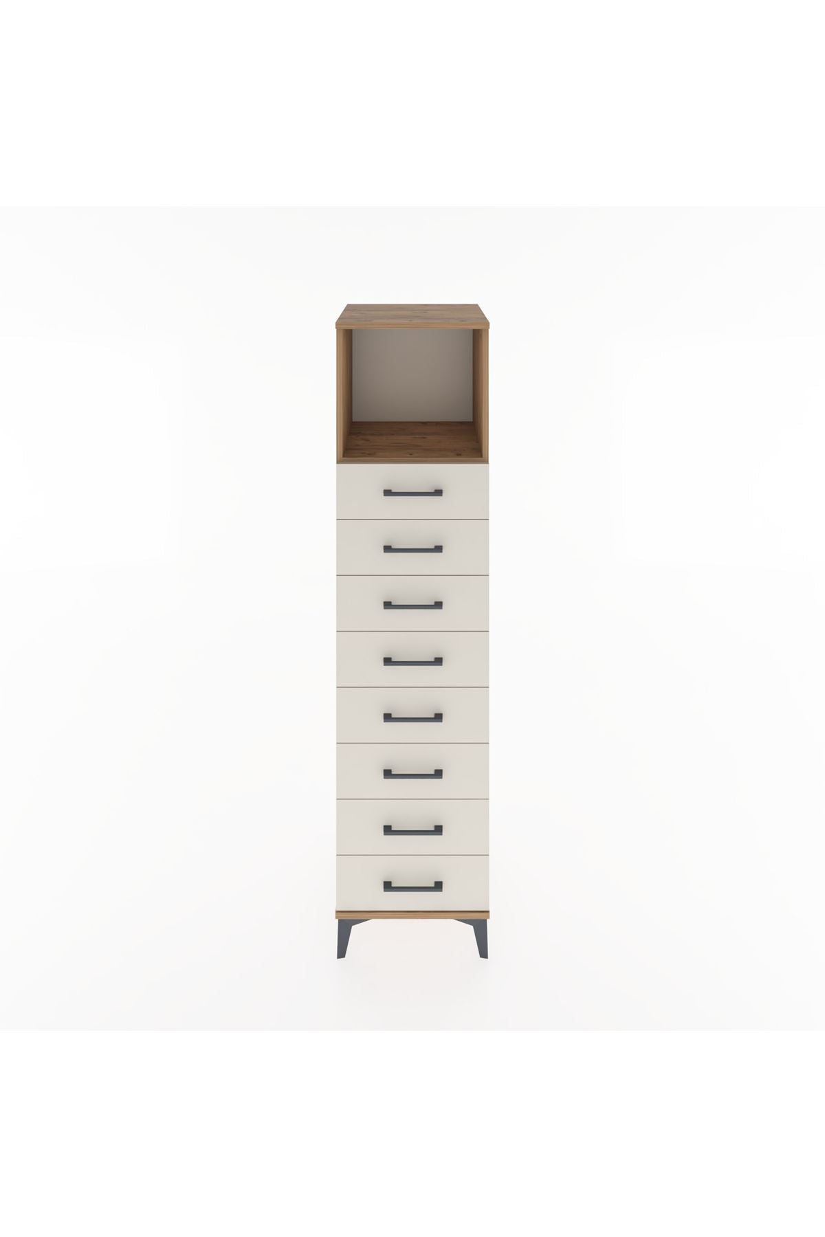 Hyperion Dolap Tek Raflı 8 Çekmeceli 44x44x182 Çam-Aytaşı