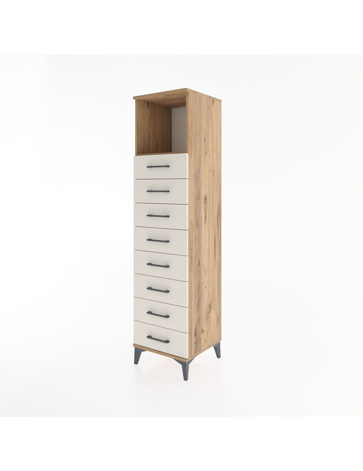 Hyperion Dolap Tek Raflı 8 Çekmeceli 44x44x182 - S55M032V7B