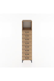 Hyperion Dolap Tek Raflı 8 Çekmeceli 44x44x182 Çam-Çam