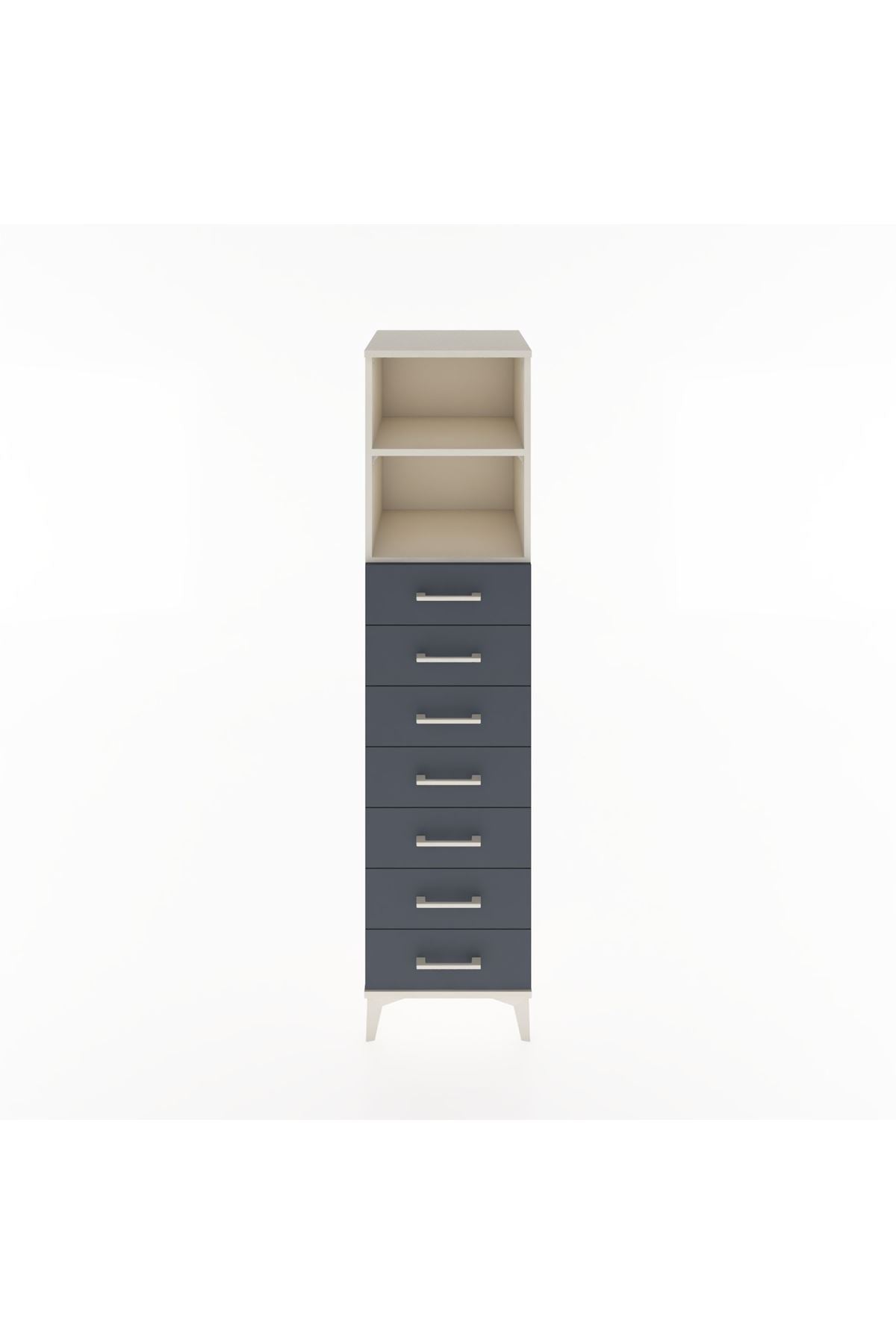 Hyperion Dolap 2 Raflı 7 Çekmeceli 44x44x182 Aytaşı-Antrasit