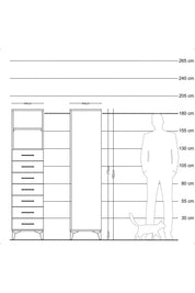 Hyperion Dolap 2 Raflı 7 Çekmeceli 44x44x182 Aytaşı-Aytaşı