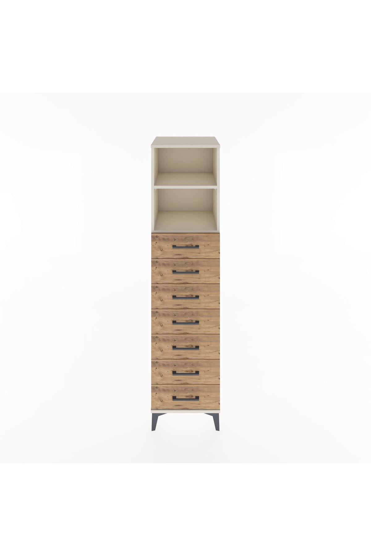 Hyperion Dolap 2 Raflı 7 Çekmeceli 44x44x182 Aytaşı-Çam