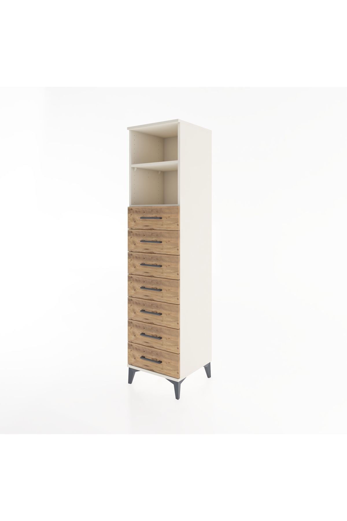 Hyperion Dolap 2 Raflı 7 Çekmeceli 44x44x182 Aytaşı-Çam