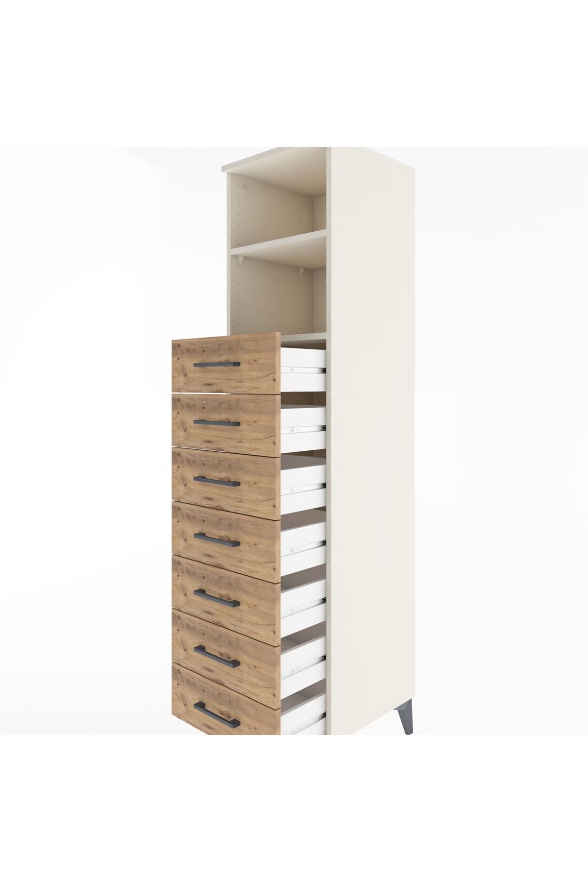 Hyperion Dolap 2 Raflı 7 Çekmeceli 44x44x182 Aytaşı-Çam