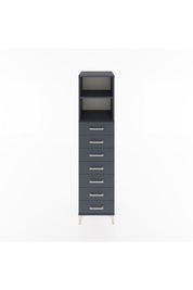 Hyperion Dolap 2 Raflı 7 Çekmeceli 44x44x182 Antrasit-Antrasit