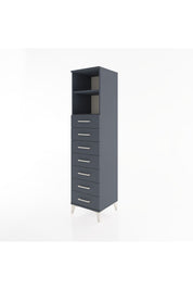 Hyperion Dolap 2 Raflı 7 Çekmeceli 44x44x182 Antrasit-Antrasit