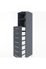 Hyperion Dolap 2 Raflı 7 Çekmeceli 44x44x182 Antrasit-Antrasit