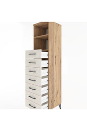 Hyperion Dolap 2 Raflı 7 Çekmeceli 44x44x182 Çam-Aytaşı