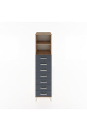 Hyperion Dolap 2 Raflı 7 Çekmeceli 44x44x182 Çam-Antrasit