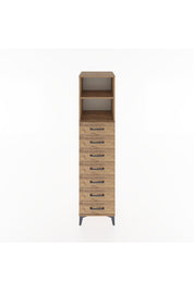 Hyperion Dolap 2 Raflı 7 Çekmeceli 44x44x182 Çam-Çam