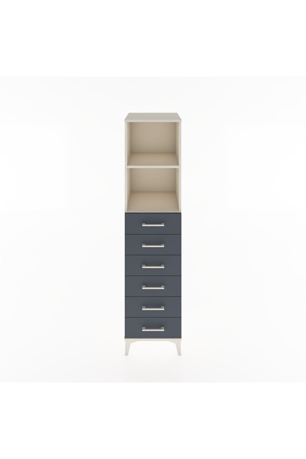 Hyperion Dolap 2 Raflı 6 Çekmeceli 44x44x182 Aytaşı-Antrasit