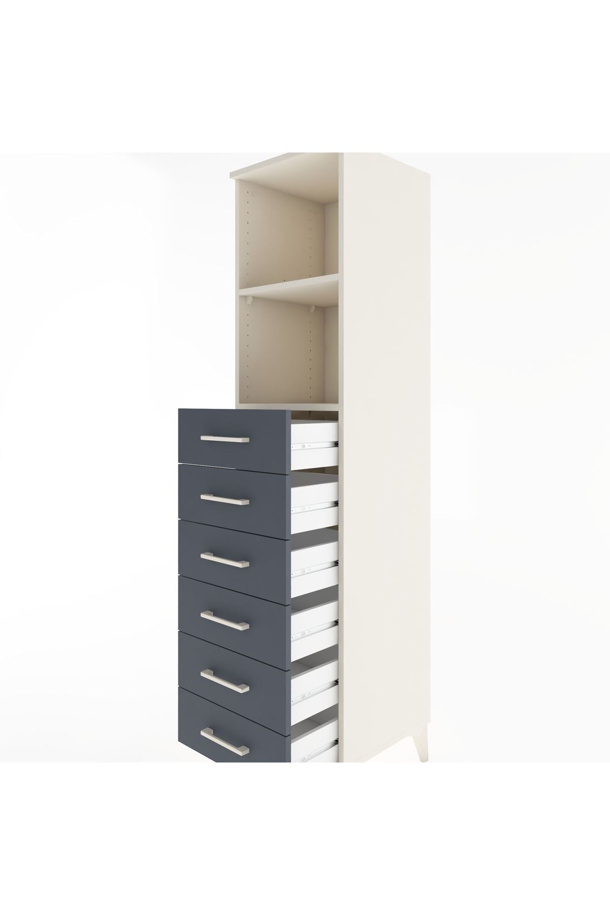 Hyperion Dolap 2 Raflı 6 Çekmeceli 44x44x182 Aytaşı-Antrasit