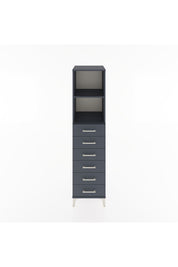 Hyperion Dolap 2 Raflı 6 Çekmeceli 44x44x182 Antrasit-Antrasit