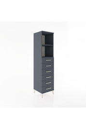 Hyperion Dolap 2 Raflı 6 Çekmeceli 44x44x182 Antrasit-Antrasit