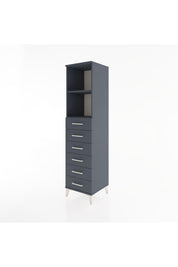 Hyperion Dolap 2 Raflı 6 Çekmeceli 44x44x182 Antrasit-Antrasit