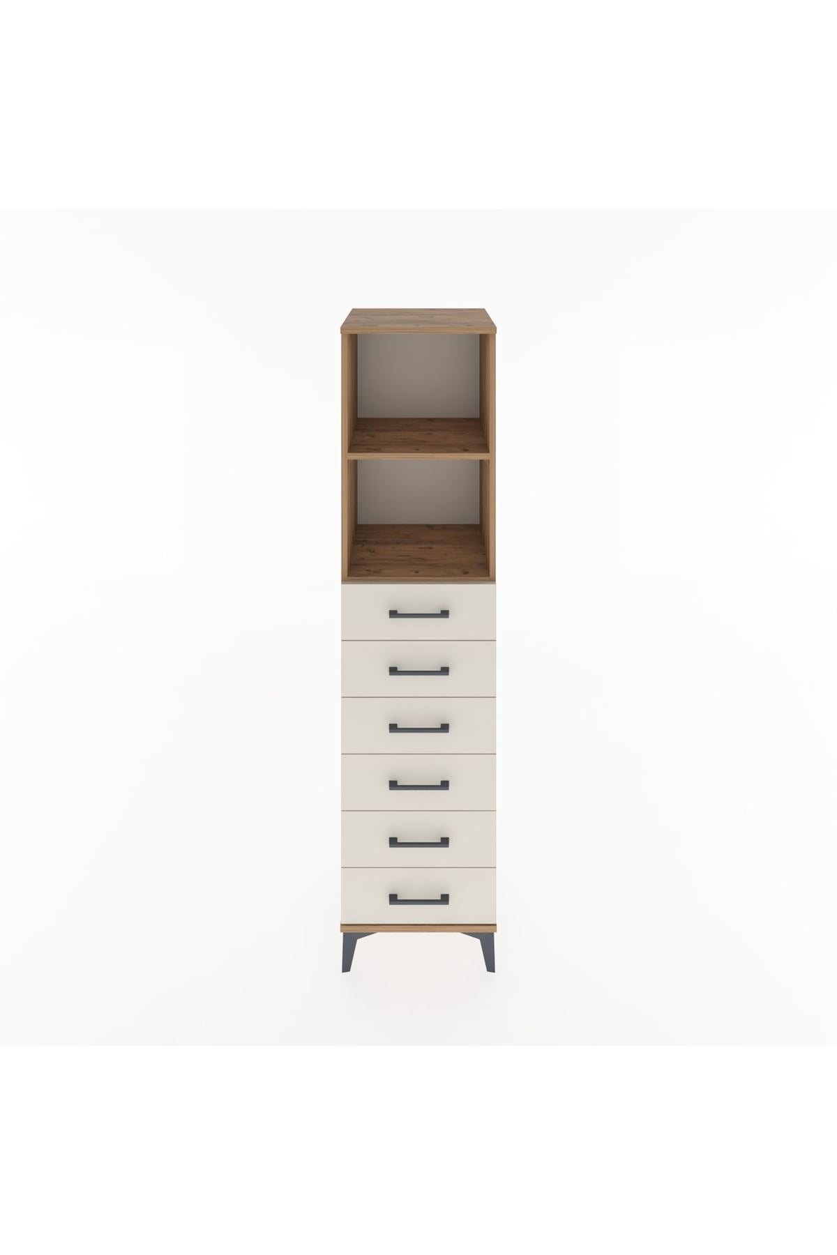 Hyperion Dolap 2 Raflı 6 Çekmeceli 44x44x182 Çam-Aytaşı