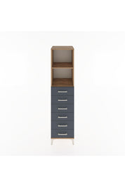 Hyperion Dolap 2 Raflı 6 Çekmeceli 44x44x182 Çam-Antrasit