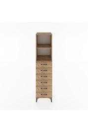 Hyperion Dolap 2 Raflı 6 Çekmeceli 44x44x182 Çam-Çam
