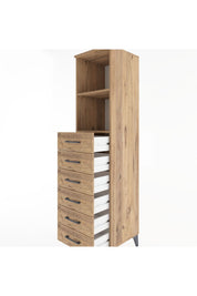 Hyperion Dolap 2 Raflı 6 Çekmeceli 44x44x182 Çam-Çam