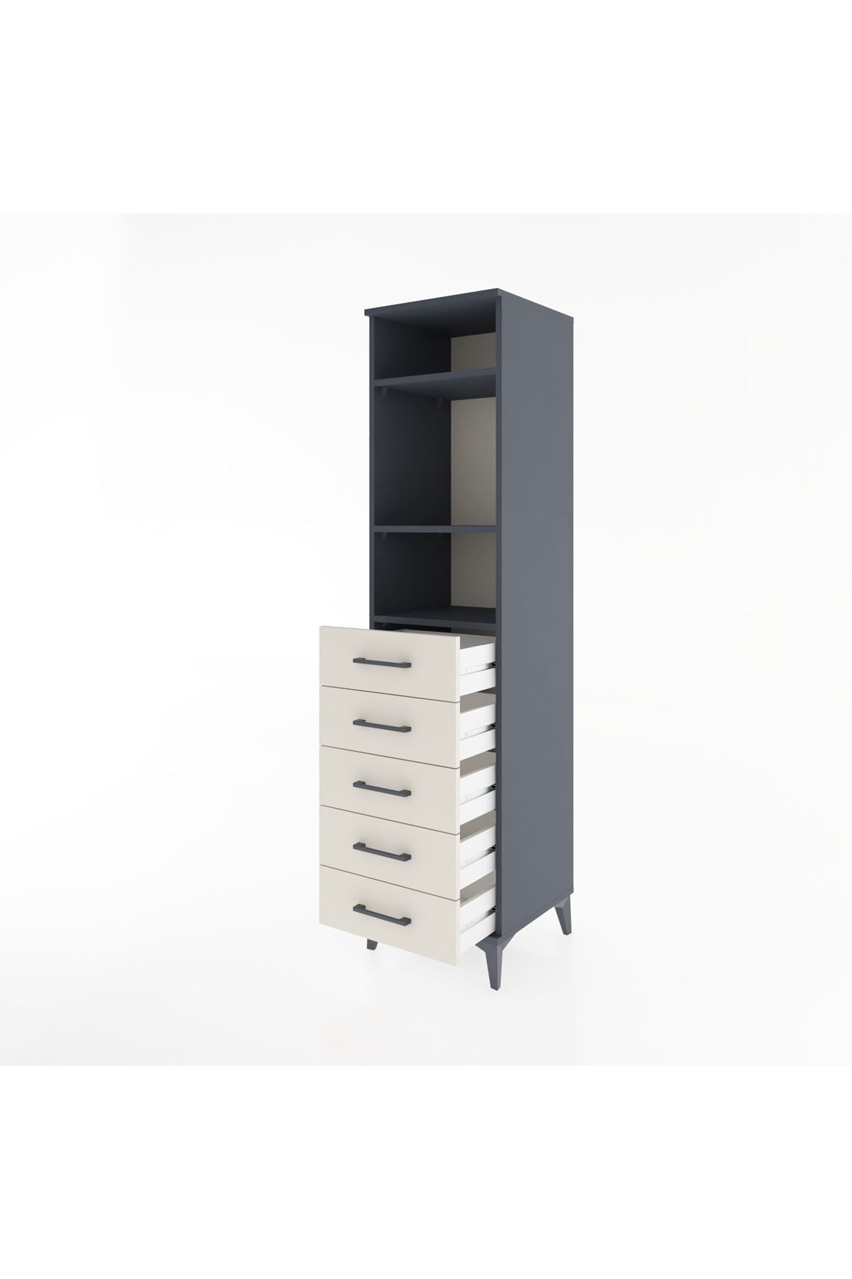 Hyperion Dolap 3 Raflı 5 Çekmeceli 44x44x182 - S55M035V4B