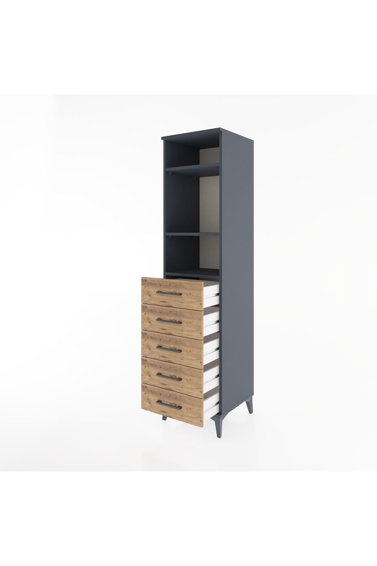 Hyperion Dolap 3 Raflı 5 Çekmeceli 44x44x182 - S55M035V6B