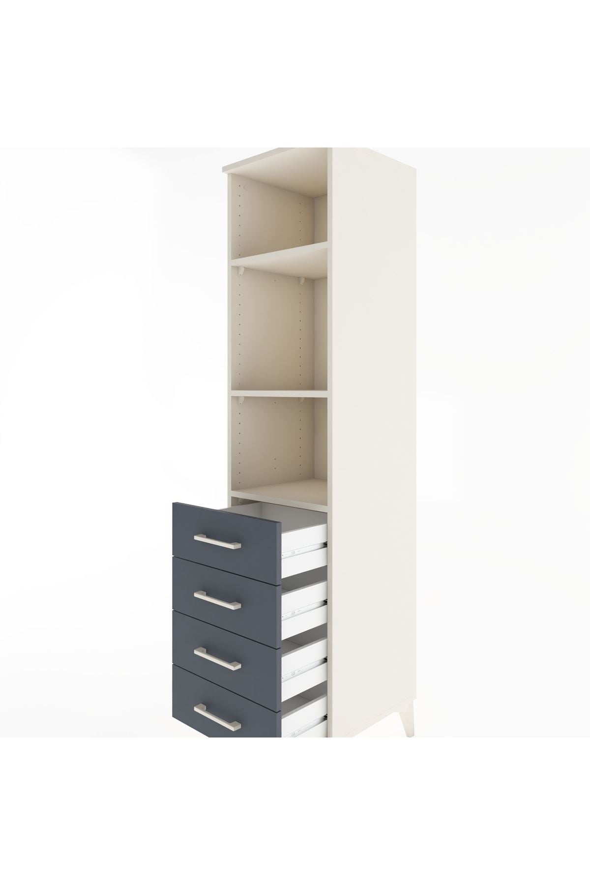 Hyperion Dolap 3 Raflı 4 Çekmeceli 44x44x182 - S55M036V2B