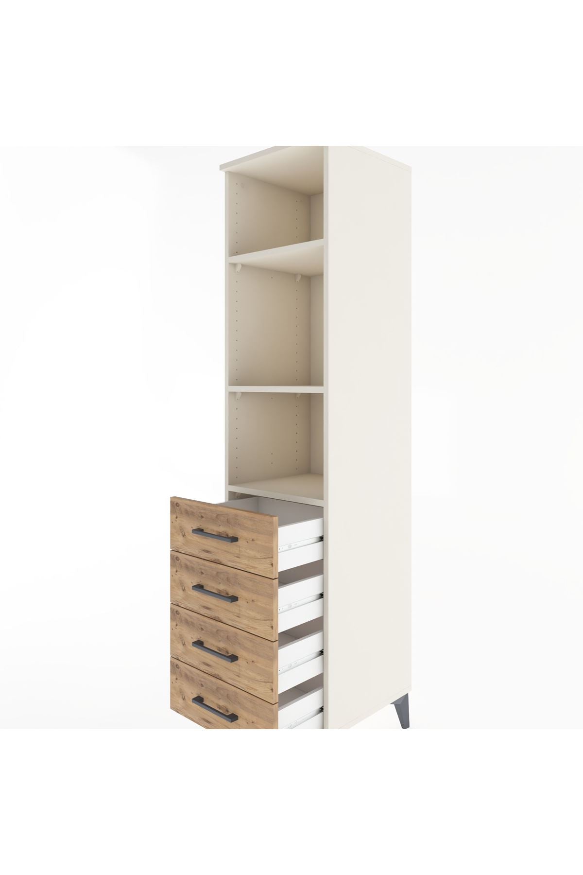 Hyperion Dolap 3 Raflı 4 Çekmeceli 44x44x182 - S55M036V3B