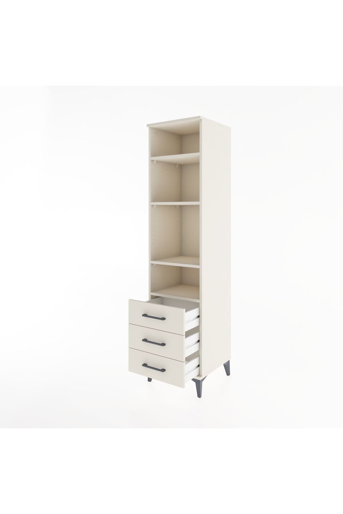 Hyperion Dolap 4 Raflı 3 Çekmeceli 44x44x182 - S55M037V1B