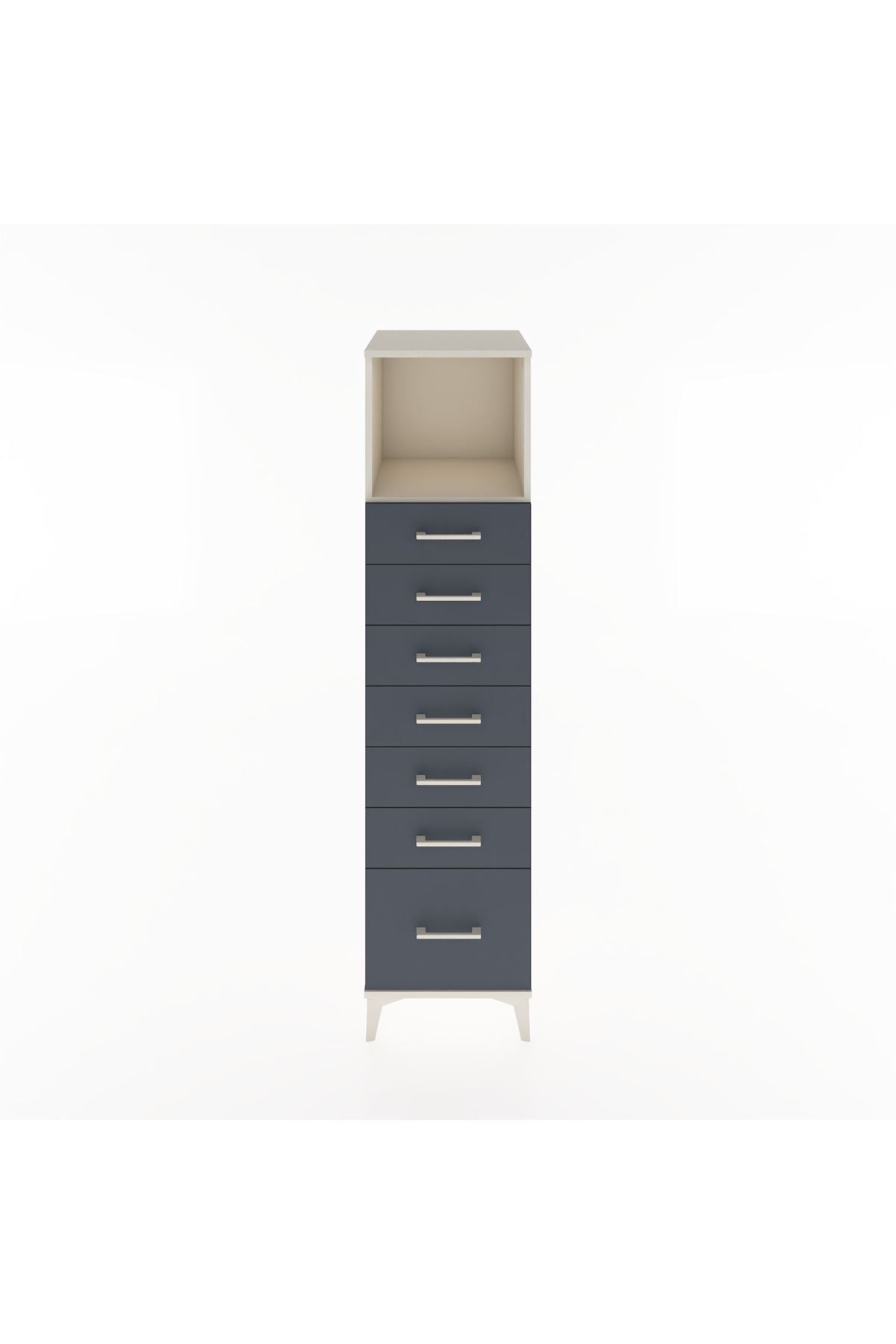 Hyperion Dolap Tek Raflı 7 Çekmeceli 44x44x182 Aytaşı-Antrasit