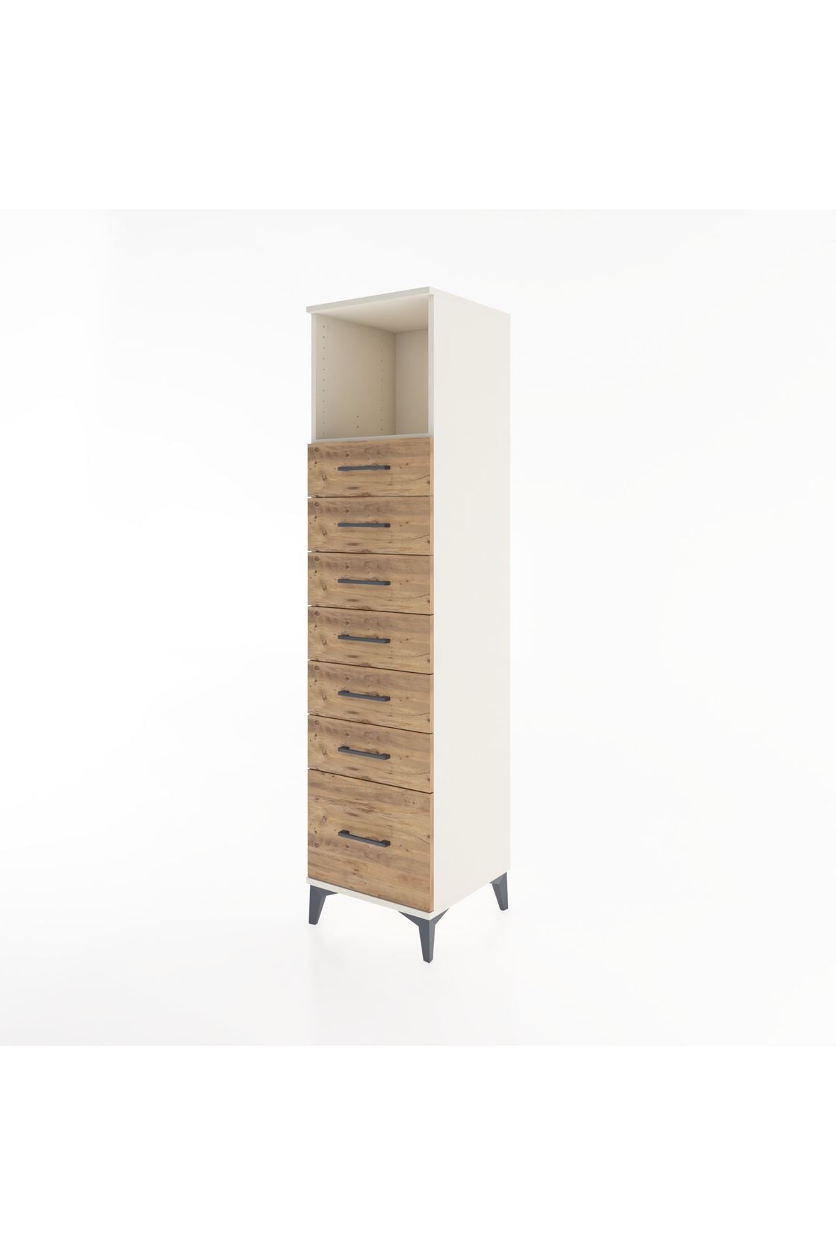 Hyperion Dolap Tek Raflı 7 Çekmeceli 44x44x182 Aytaşı-Çam