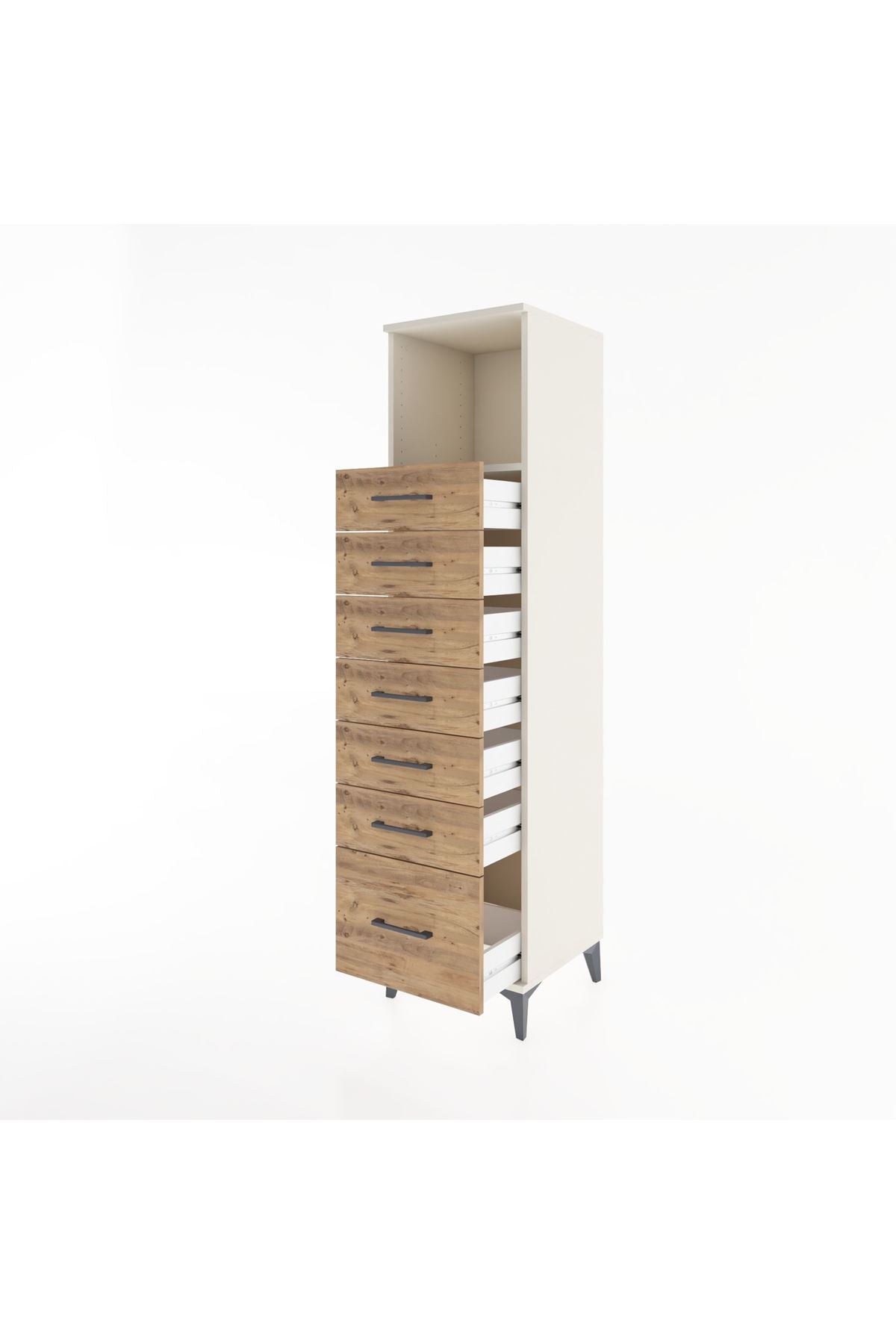 Hyperion Dolap Tek Raflı 7 Çekmeceli 44x44x182 Aytaşı-Çam