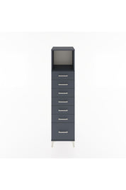 Hyperion Dolap Tek Raflı 7 Çekmeceli 44x44x182 Antrasit-Antrasit