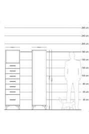Hyperion Dolap Tek Raflı 7 Çekmeceli 44x44x182 Çam-Aytaşı
