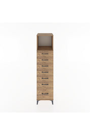 Hyperion Dolap Tek Raflı 7 Çekmeceli 44x44x182 Çam-Çam