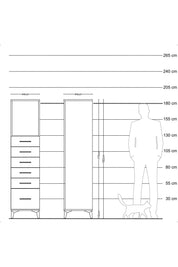 Hyperion Dolap Tek Raflı 6 Çekmeceli 44x44x182 Aytaşı-Antrasit