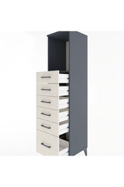 Hyperion Dolap Tek Raflı 6 Çekmeceli 44x44x182 Antrasit-Aytaşı