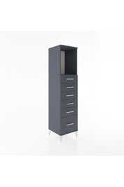 Hyperion Dolap Tek Raflı 6 Çekmeceli 44x44x182 Antrasit-Antrasit