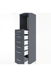 Hyperion Dolap Tek Raflı 6 Çekmeceli 44x44x182 Antrasit-Antrasit