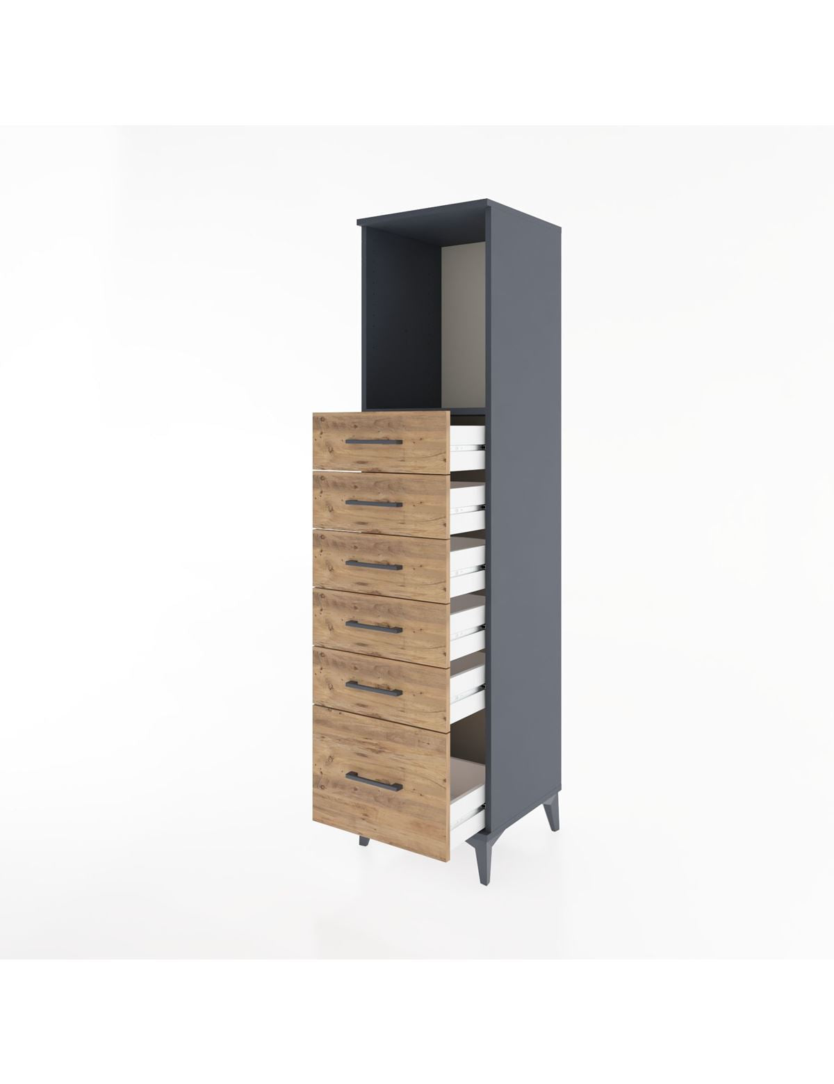 Hyperion Dolap Tek Raflı 6 Çekmeceli 44x44x182 - S55M039V6B