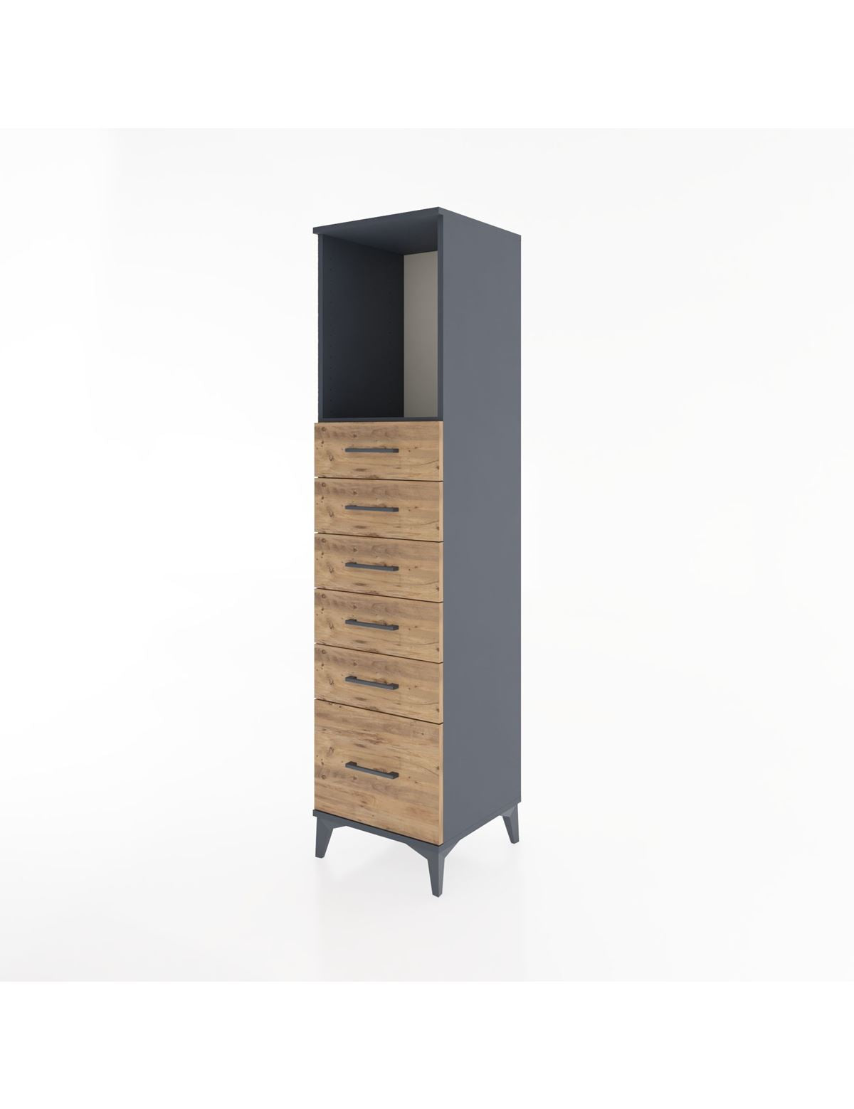 Hyperion Dolap Tek Raflı 6 Çekmeceli 44x44x182 - S55M039V6B